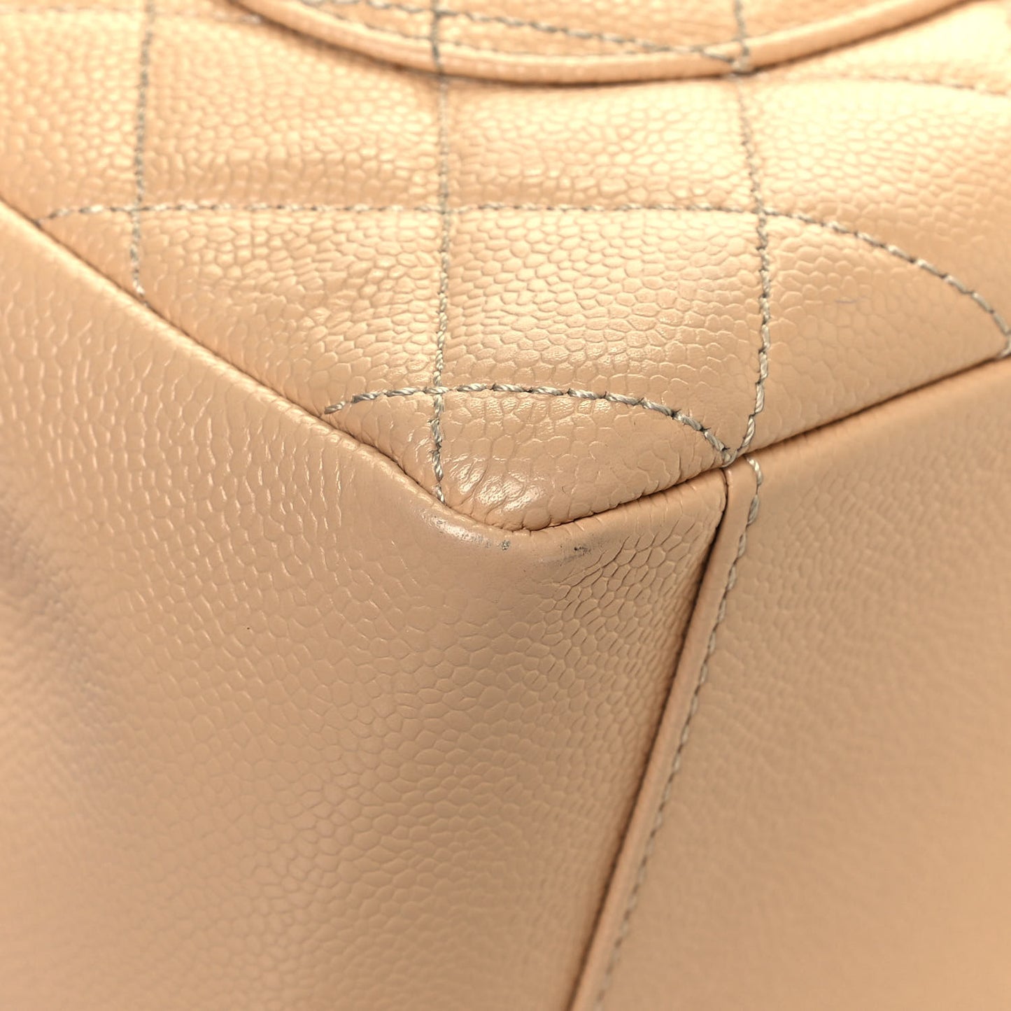 Caviar Quilted Grand Shopping Tote GST Beige