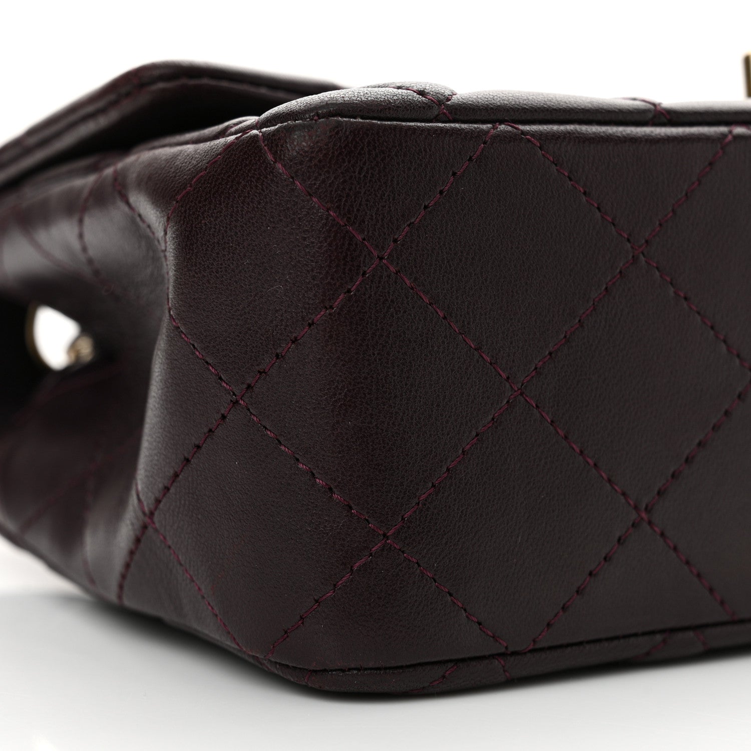 Chanel Lambskin Quilted Mini Rectangular Flap Dark Purple 9 of 11
