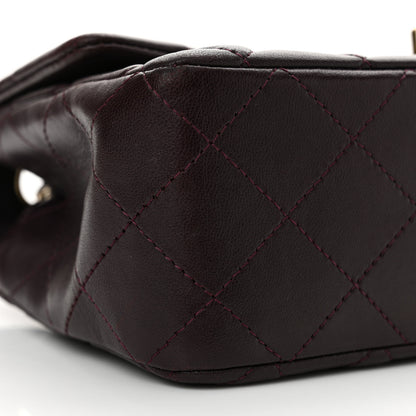 Chanel Lambskin Quilted Mini Rectangular Flap Dark Purple 9 of 11