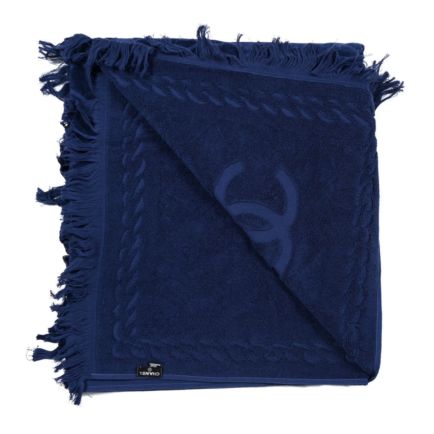 Chanel Terry Cotton CC Beach Towel Blue 2 of 3