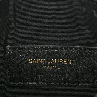 Saint Laurent Grain De Poudre Chevron Monogram Bill Pouch Black 6 of 8
