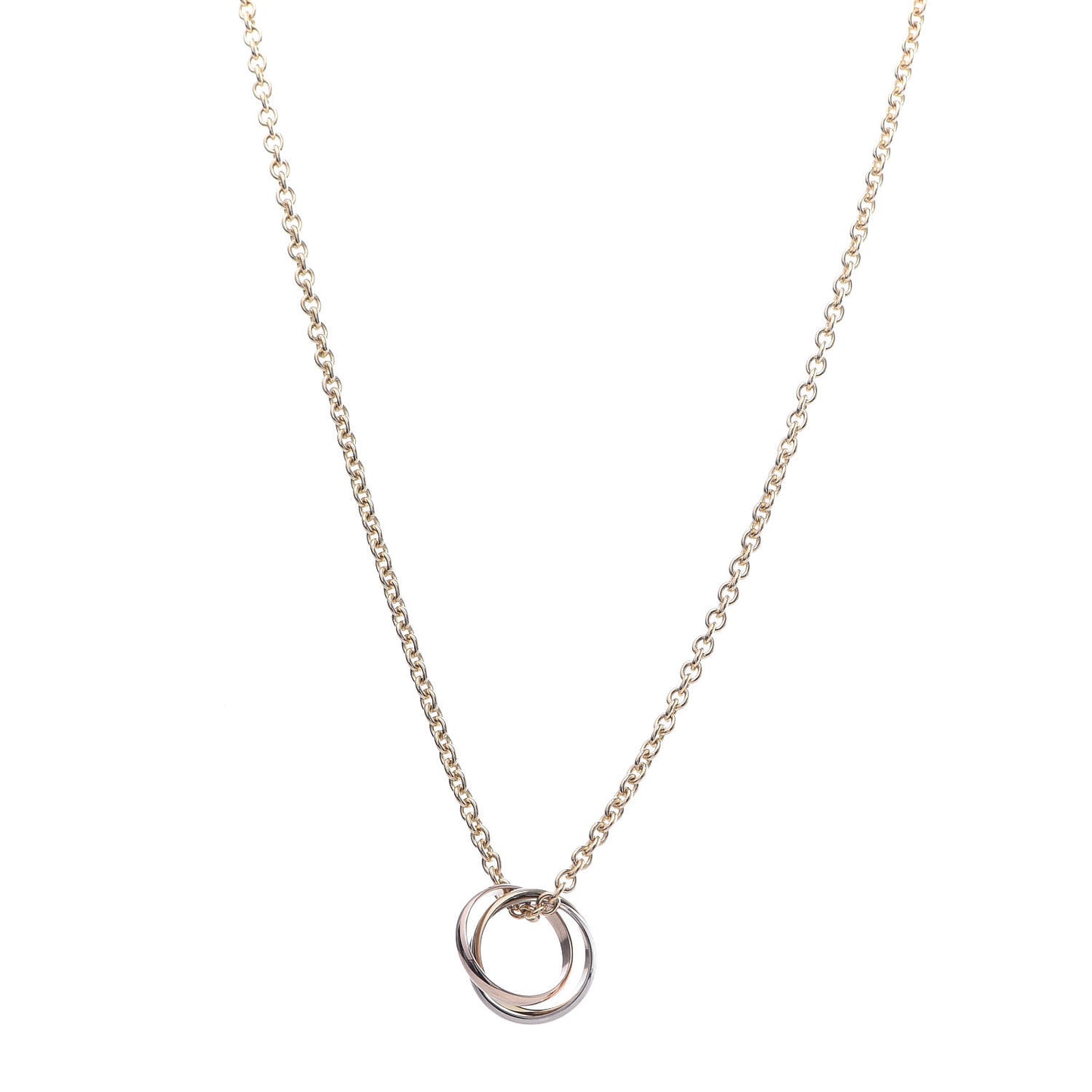 18K Pink Yellow White Gold Trinity Pendant Necklace