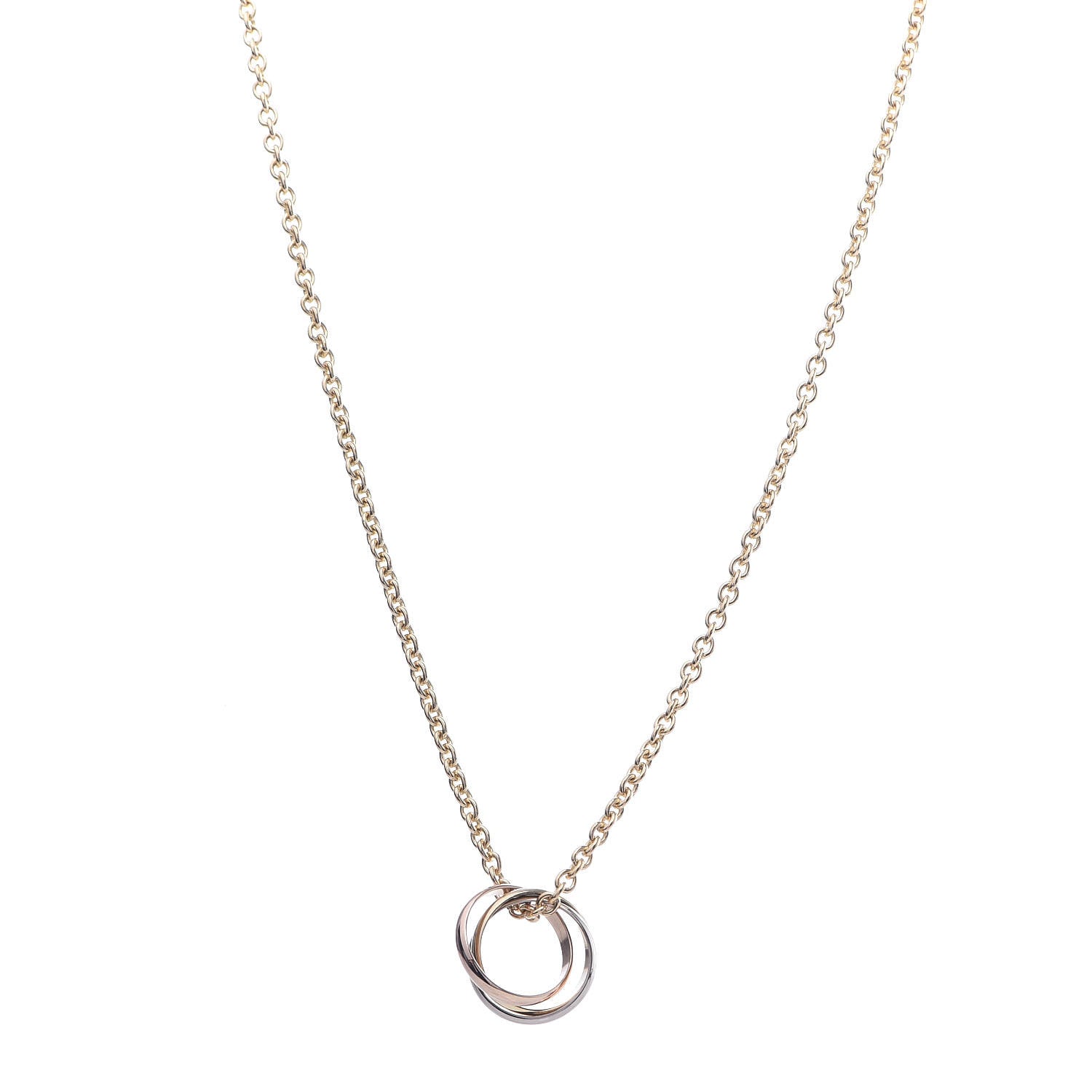 Cartier 18K Pink Yellow White Gold Trinity Pendant Necklace 1 of 8