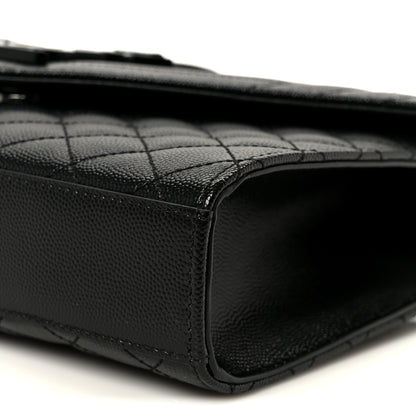 Saint Laurent Grain De Poudre Textured Mixed Matelasse Triquilt Medium Monogram Monochrome Satchel Black 10 of 10