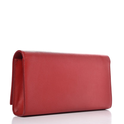 Saint Laurent Grain De Poudre Classic Monogram Cassandre Clutch New Red 3 of 7
