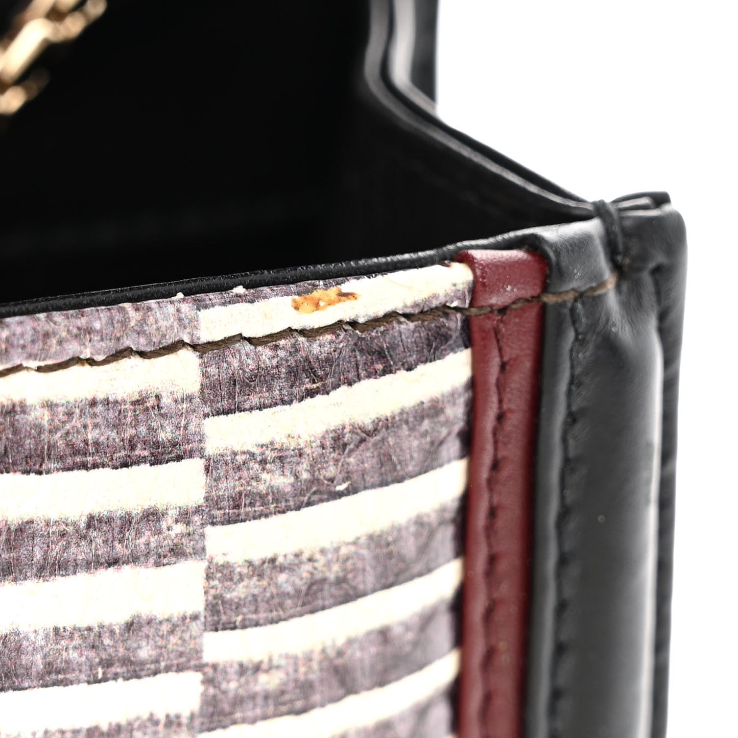 Calfskin Elaphe Serpenti Forever Crossbody Bag Ruby Wine Black Multicolor