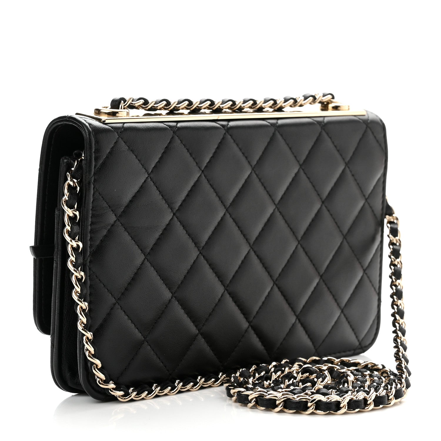 Chanel Lambskin Quilted Trendy CC Wallet On Chain WOC Black 3 of 12