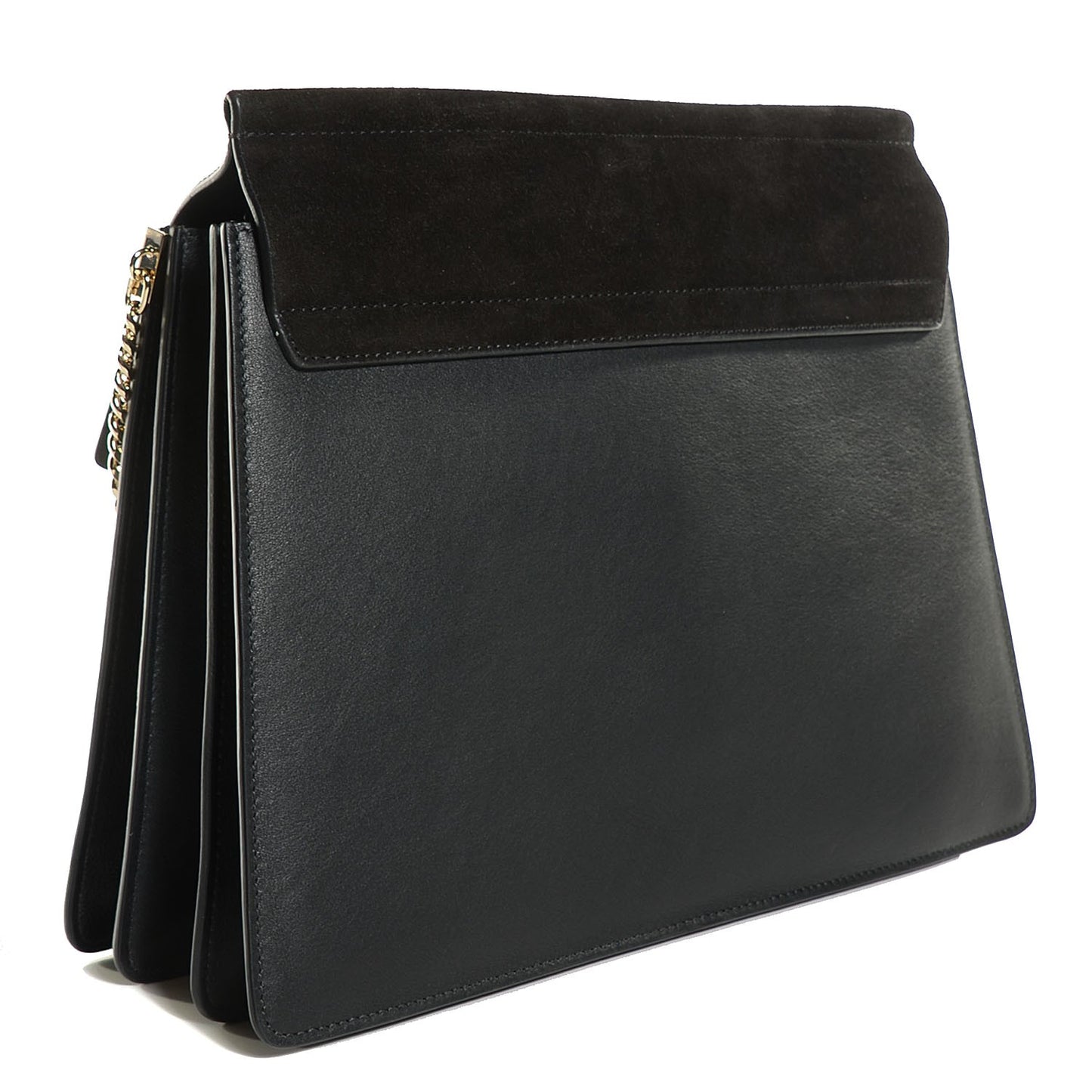 Suede Calfskin Medium Faye Shoulder Bag Black