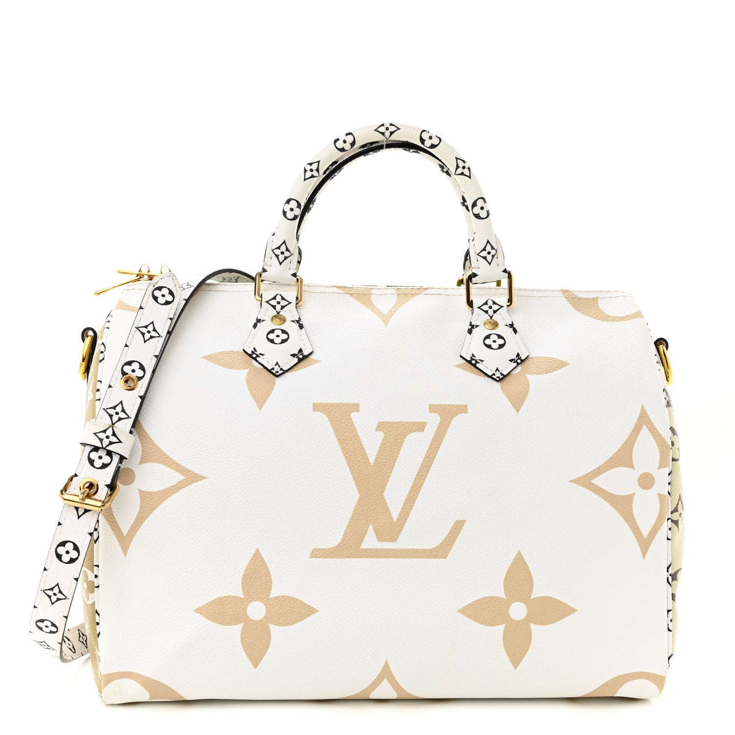 Louis Vuitton Monogram Giant Speedy Bandouliere 30 Kaki Beige 1 of 9