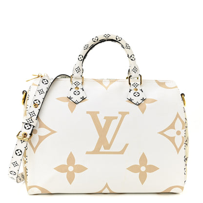 Louis Vuitton Monogram Giant Speedy Bandouliere 30 Kaki Beige 1 of 9