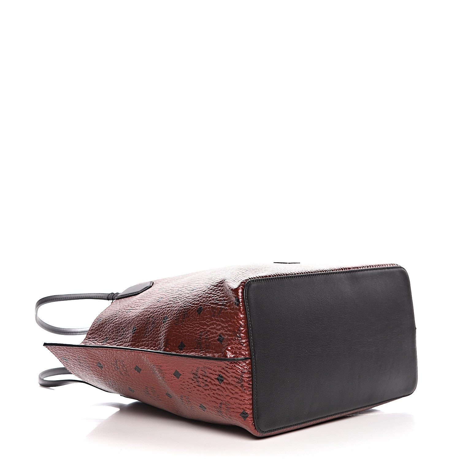 MCM Metallic Visetos Shopper Tote Scooter Red 4 of 10