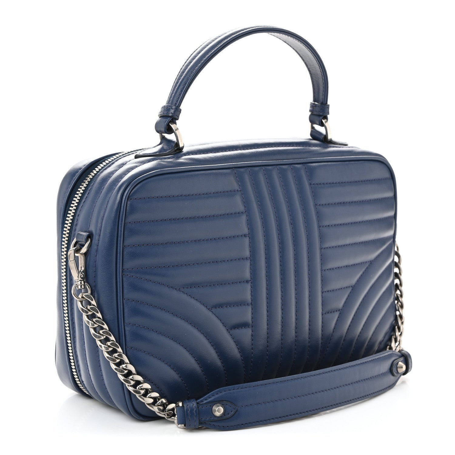 Prada Soft Calfskin Impunture Diagramme Camera Bag Bluette 1832700
