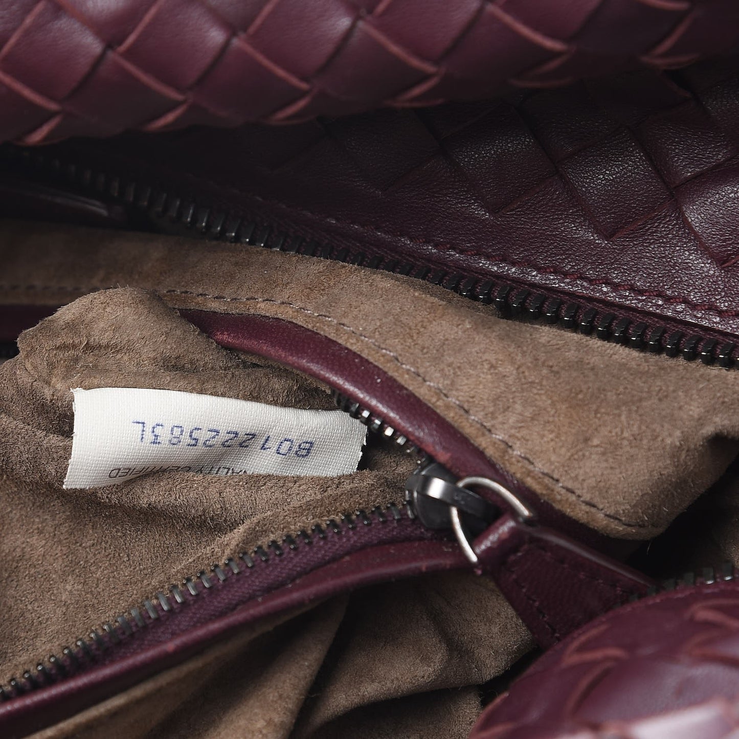 Nappa Intrecciato Brick Tote Aubergine
