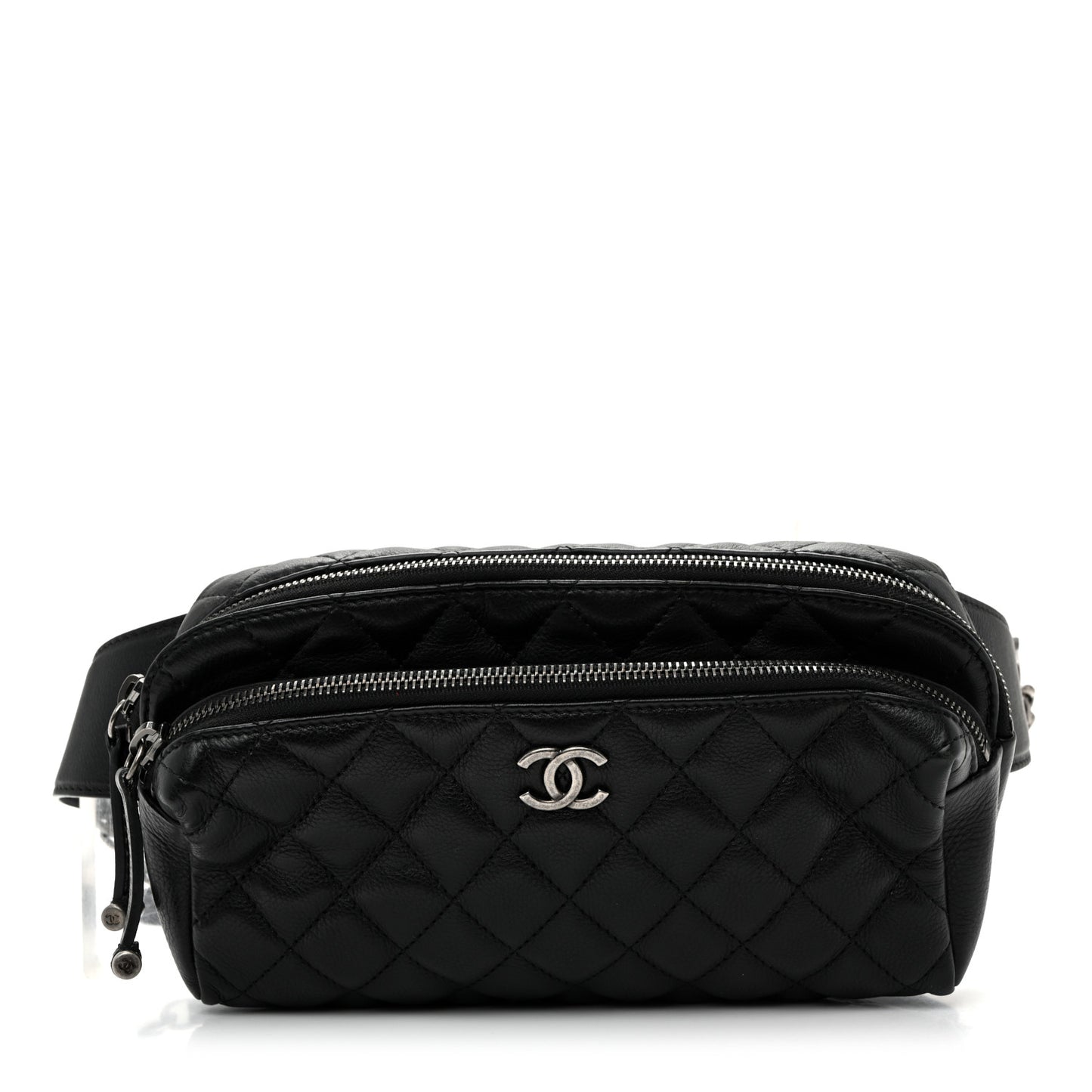 Calfskin Quilted Waist Bag Black