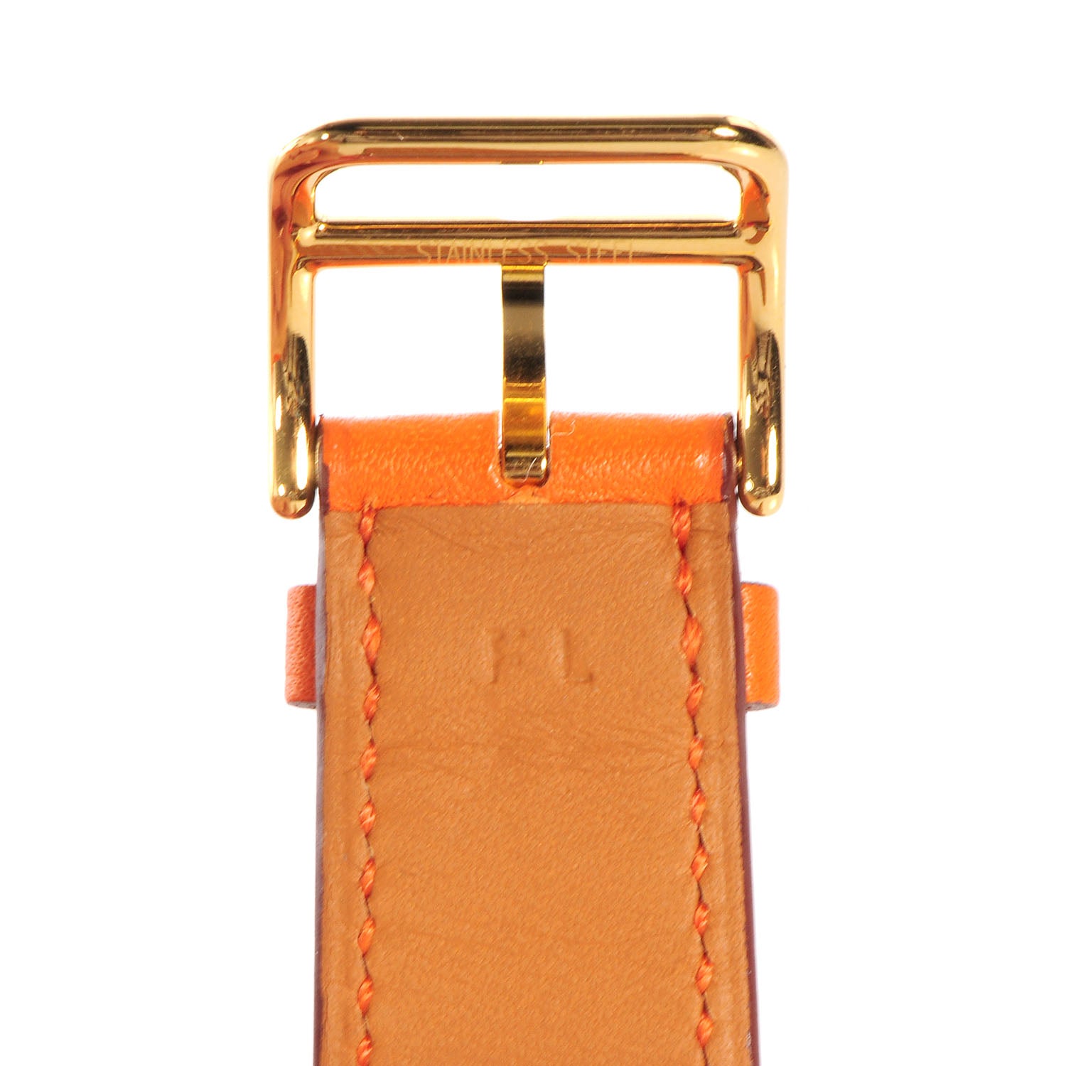 Hermes Stainless Steel Swift 26mm Heure H Hour Quartz Watch Orange 7 of 9