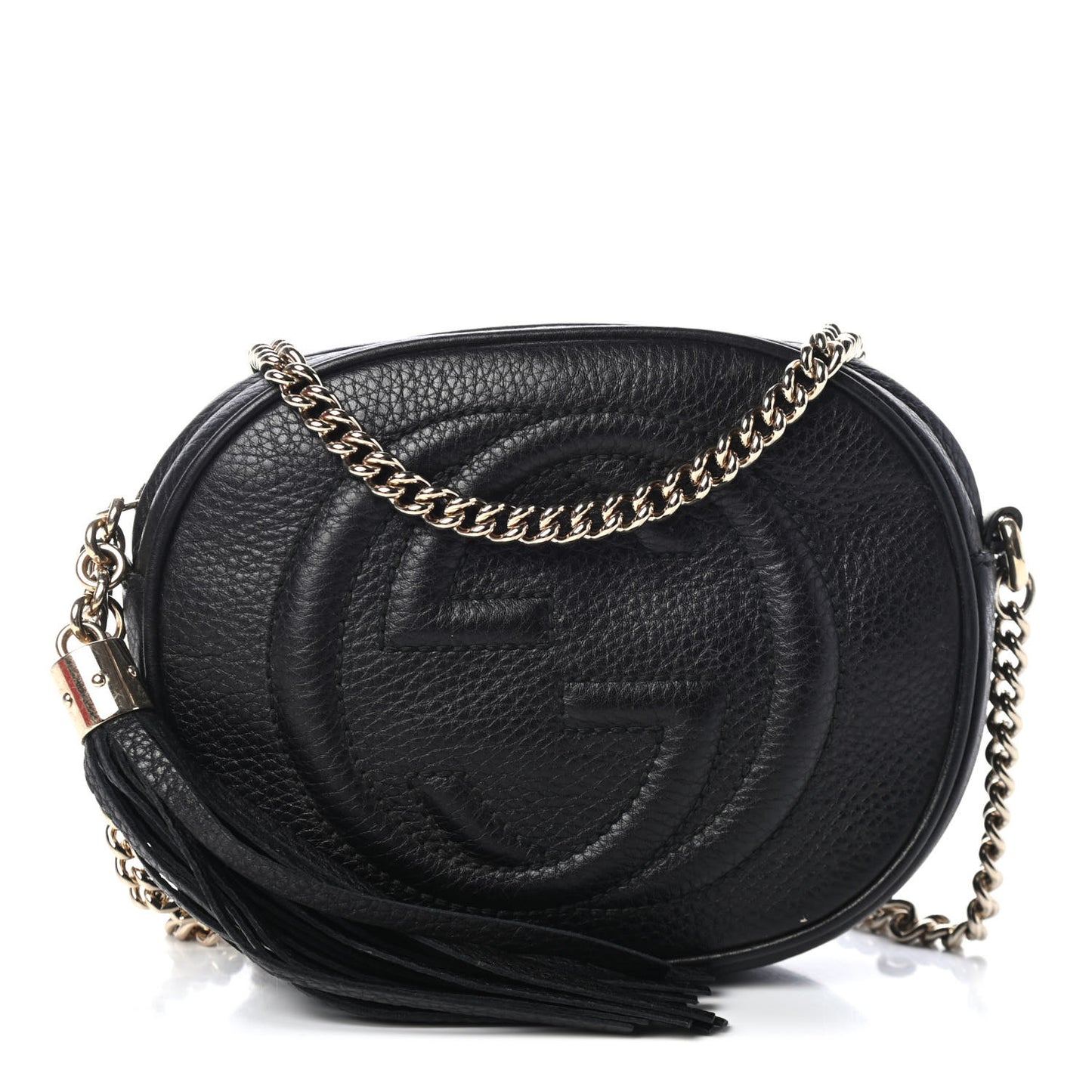 Pebbled Calfskin Mini Soho Chain Bag Black