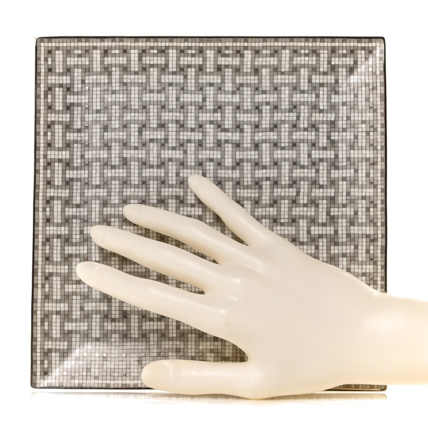Porcelain Mosaique au 24 Square Plate Platinum