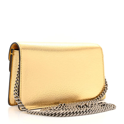 Gucci Metallic Calfskin Super Mini Dionysus Shoulder Bag Gold 3 of 10