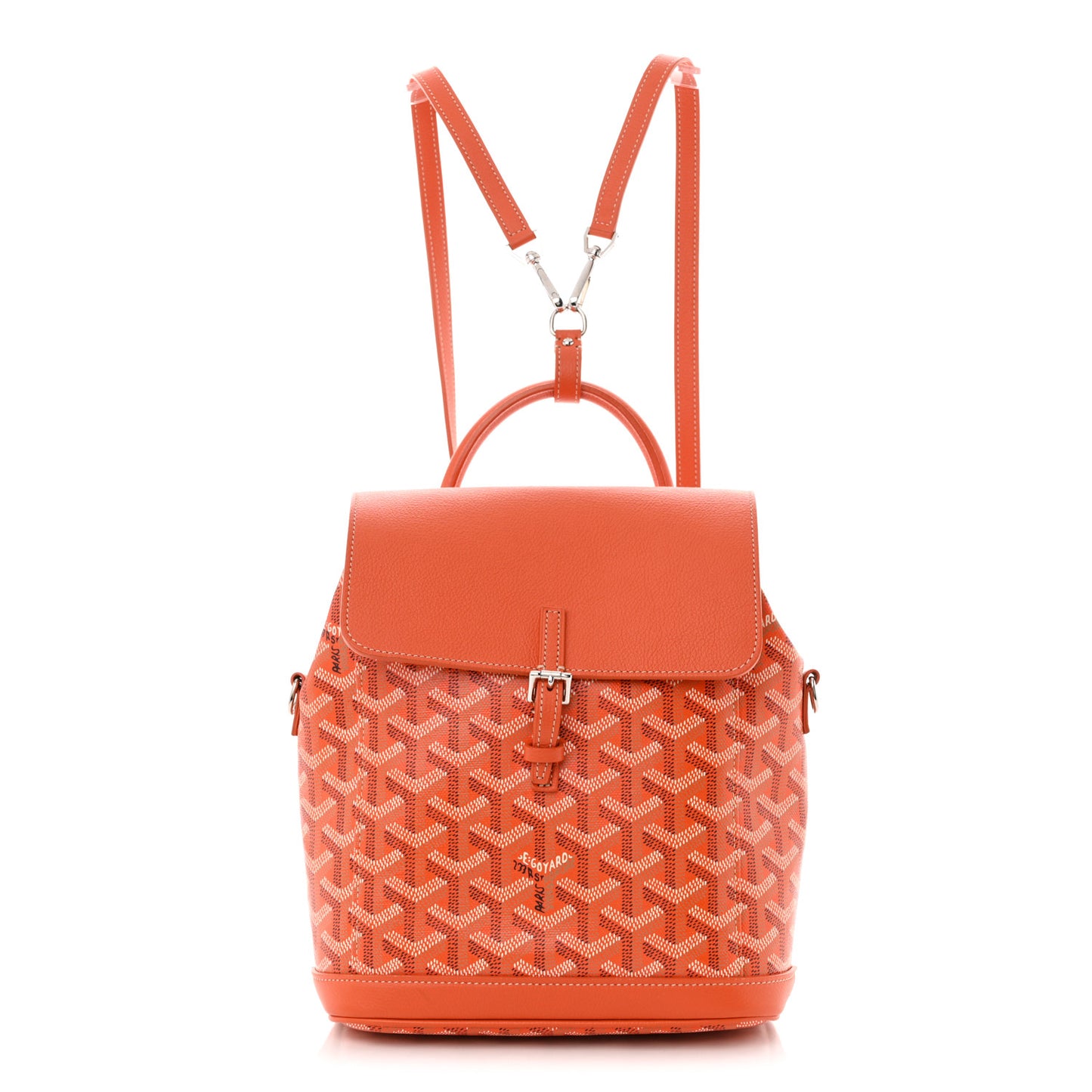 Goyardine Calfskin Mini Alpin Backpack Orange