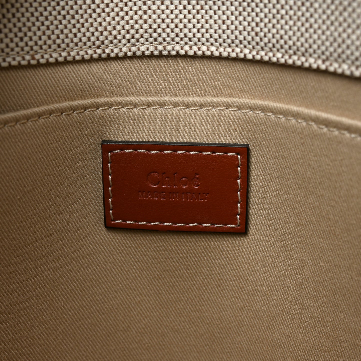 Cotton Calfskin Large Woody Ribbon Tote White Brown