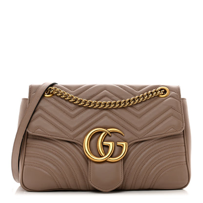 Gucci Calfskin Matelasse Medium GG Marmont Shoulder Bag Porcelain Rose 1 of 12