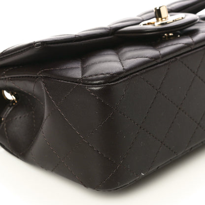 Chanel Lambskin Quilted Mini Rectangular Flap Dark Brown 9 of 12