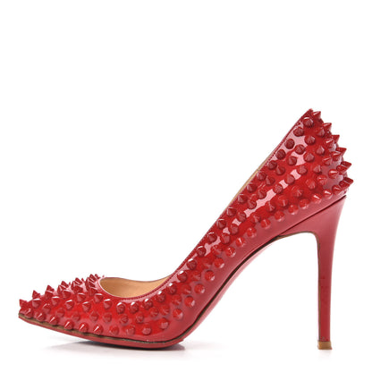 Christian Louboutin Patent Pigalle Spikes 100 Pumps 36.5 Flamenco 1 of 8