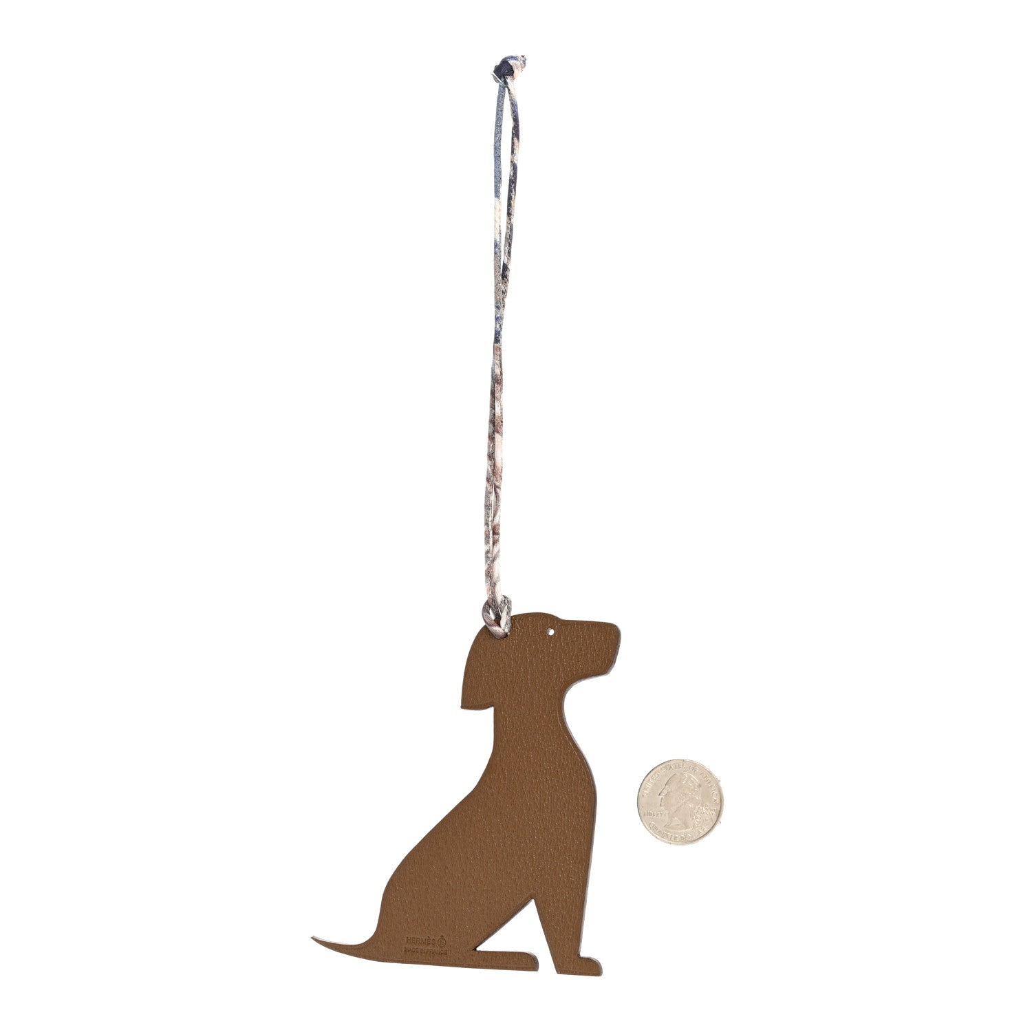 Hermes Togo Chevre Chandra Petit H Dog Bag Charm Bambou Gold 2 of 4