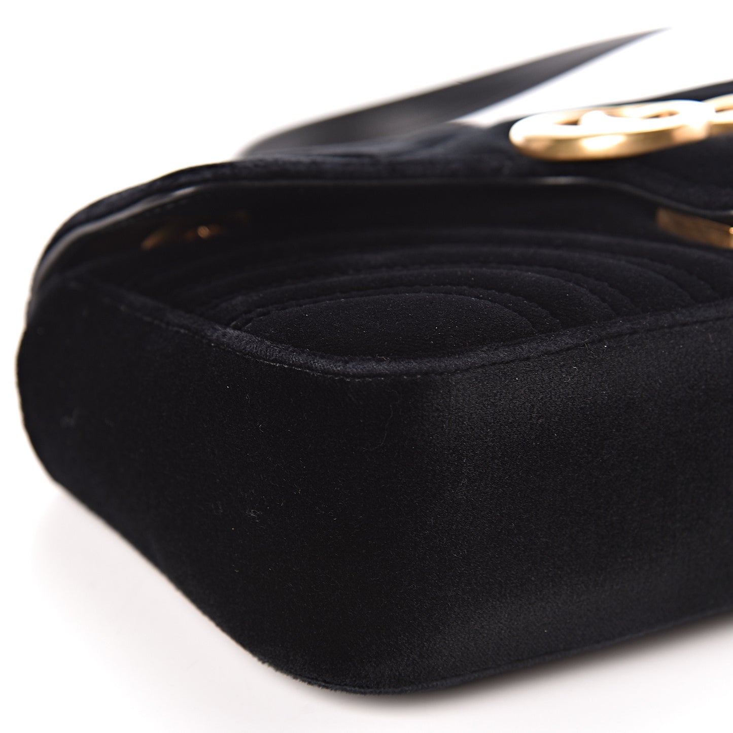 Velvet Matelasse Mini GG Marmont Shoulder Bag Black