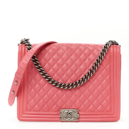 Chanel Calfskin Quilted Large Boy Flap Pink 1 of 10