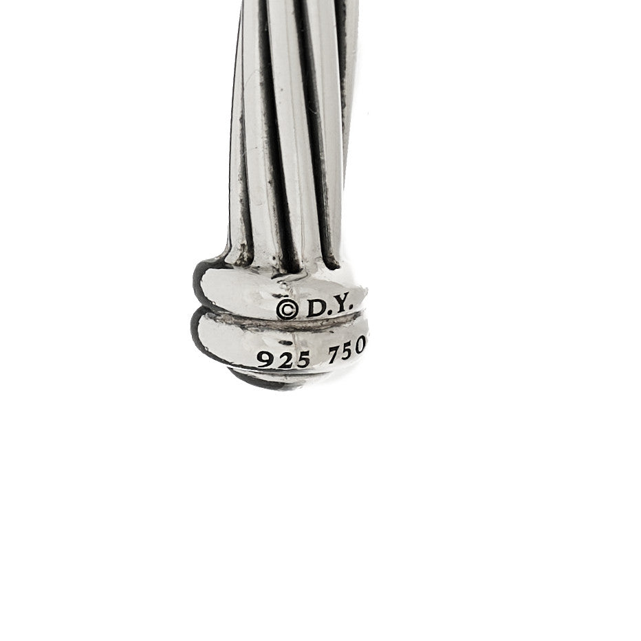 David Yurman Sterling Silver 18K Yellow Gold Diamond 4mm Helena Station Bracelet 3 of 3