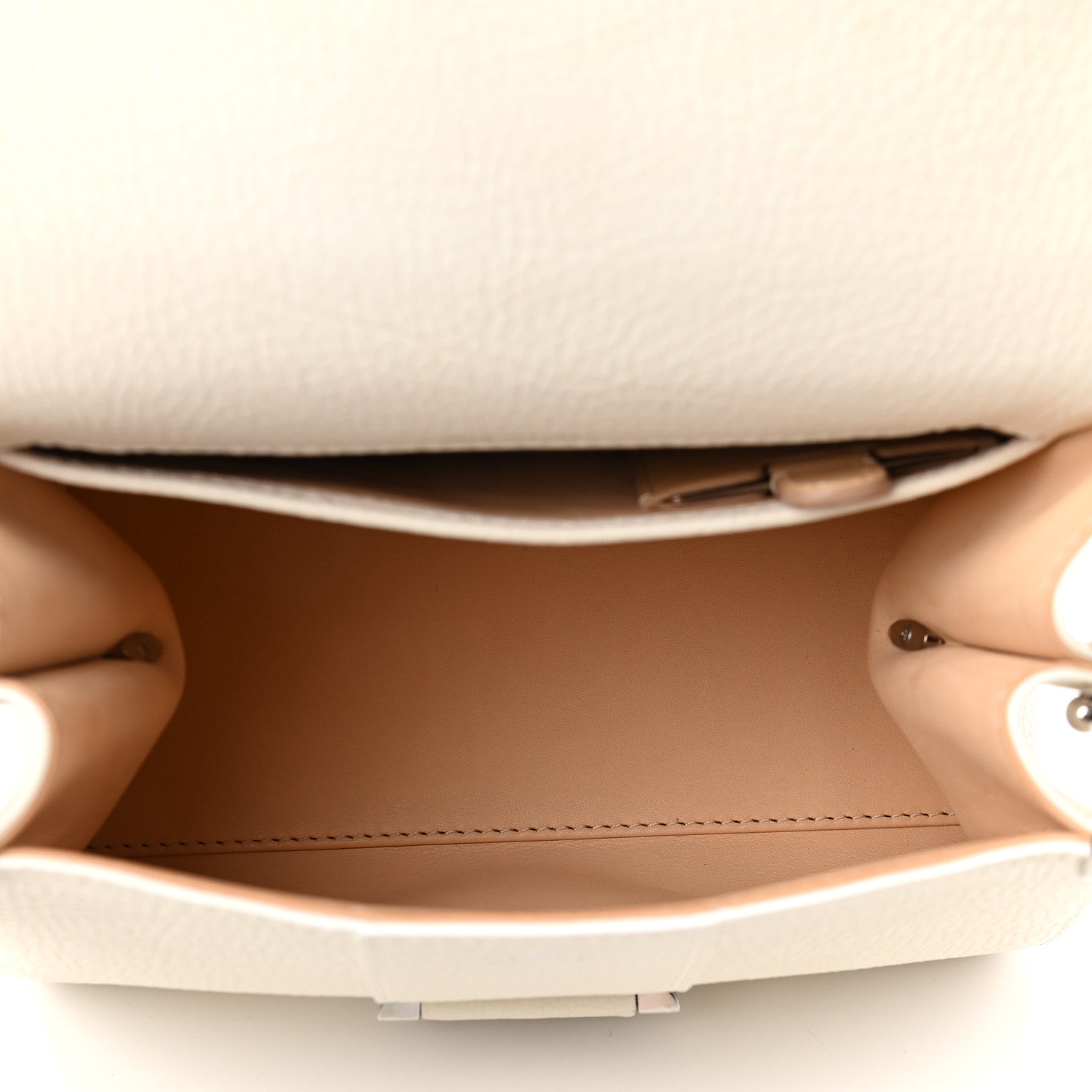 Delvaux Grained Calfskin Mini Brillant Satchel Ivory 4 of 8