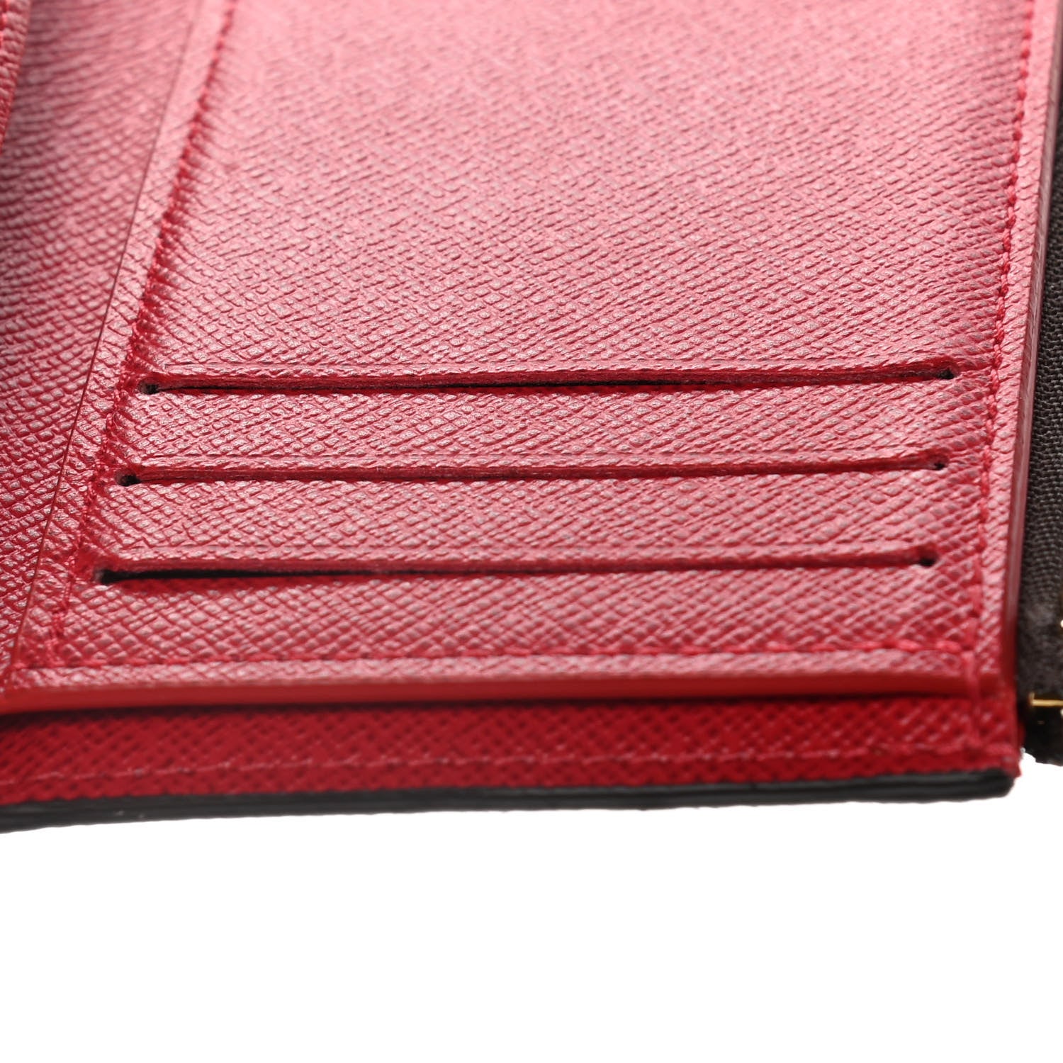 Louis Vuitton Damier Ebene Victorine Wallet Red 8 of 9