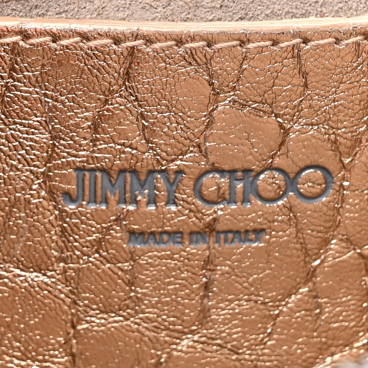 Jimmy Choo Metallic Grained Calfskin Arrow Crossbody Bag Light Gold 6 of 13