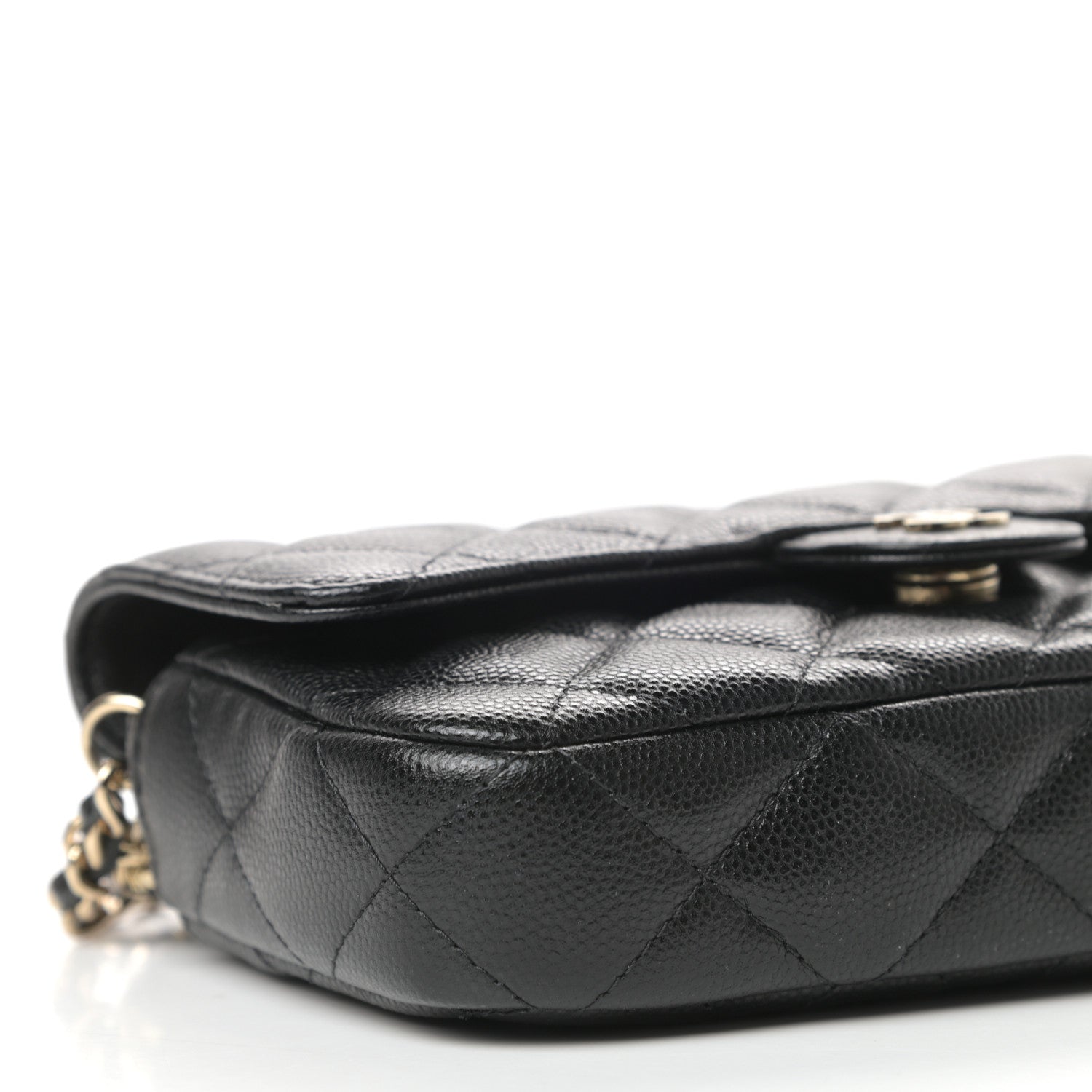 Chanel Caviar Quilted Flap Phone Holder With Chain Black 10 of 13
