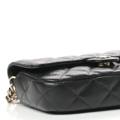 Chanel Caviar Quilted Flap Phone Holder With Chain Black 10 of 13