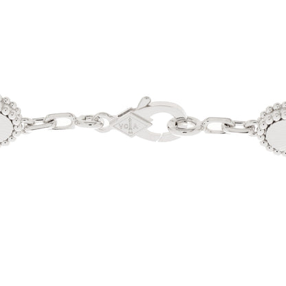 Van Cleef & Arpels 18K White Gold 5 Motifs Guilloche Vintage Alhambra Bracelet 6 of 7