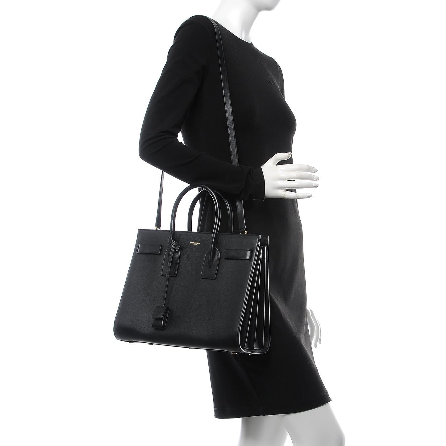 Calfskin Small Sac De Jour Black