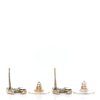 Chanel Tweed Effect CC Earrings Gold 3 of 5
