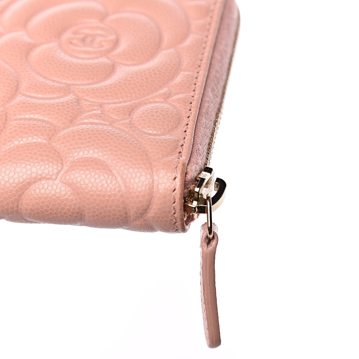 Chanel Caviar Camellia Embossed Zip Around Large Gusset Wallet Nude 10 of 15
