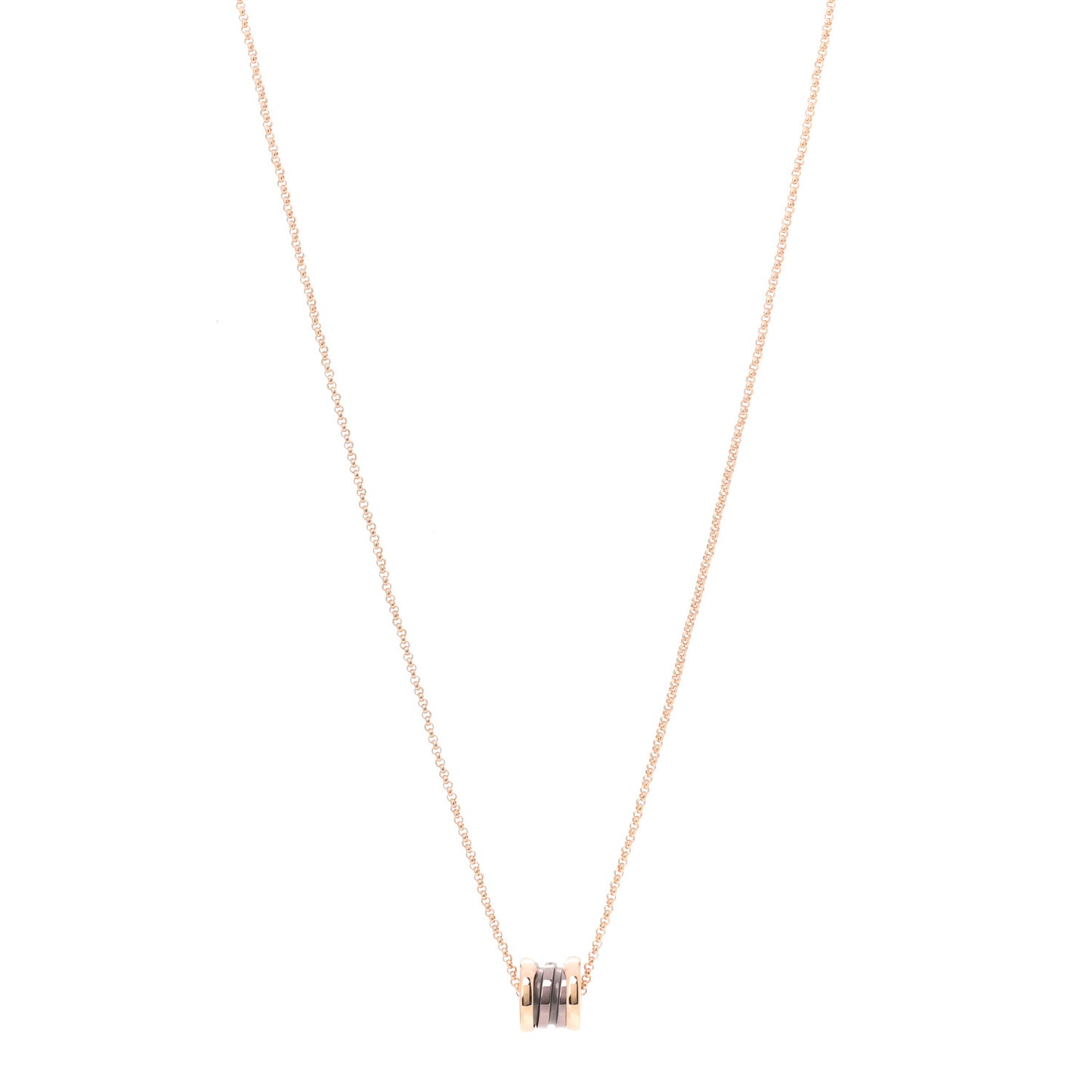 18K Rose Gold Cermet Small B.Zero1 Pendant Necklace