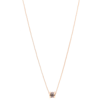 Bulgari 18K Rose Gold Cermet Small B.Zero1 Pendant Necklace 1 of 9