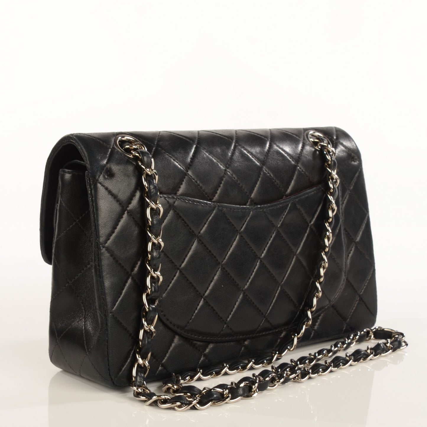 Lambskin Quilted Small Double Flap Black