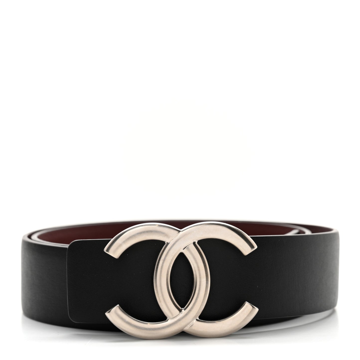 Calfskin CC Reversible Belt 70 Black Burgundy