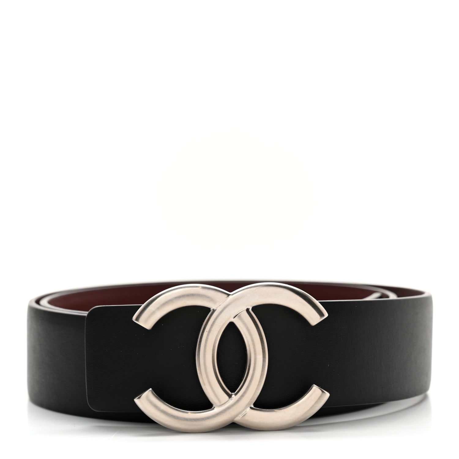 Chanel Calfskin CC Reversible Belt 70 Black Burgundy 1 of 10