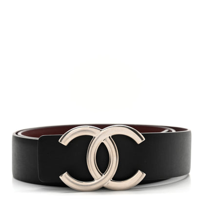 Chanel Calfskin CC Reversible Belt 70 Black Burgundy 1 of 10