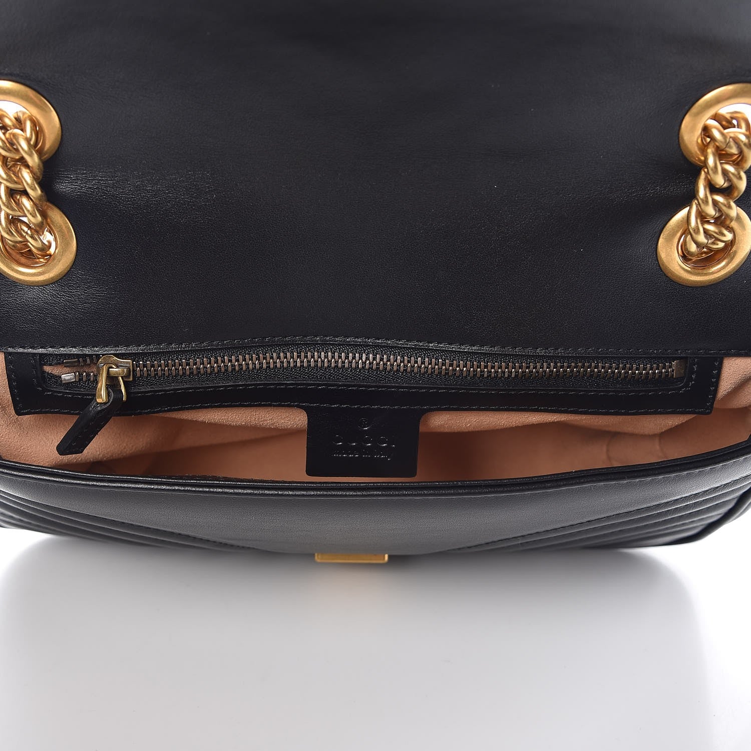 Gucci Calfskin Matelasse Small GG Marmont Shoulder Bag Black 5 of 7