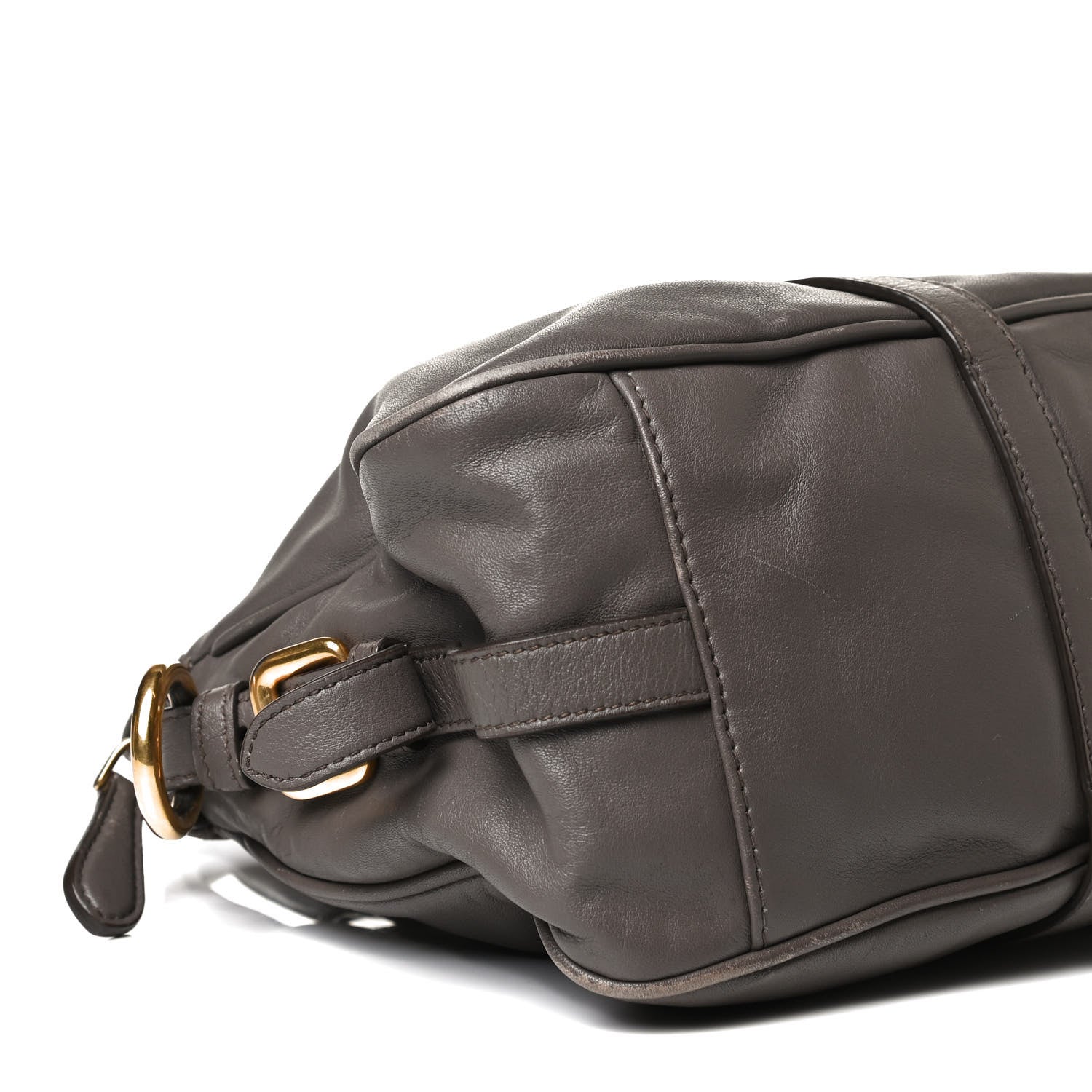 Prada Soft Calf Shopping Satchel Bag Bambu 12 of 27