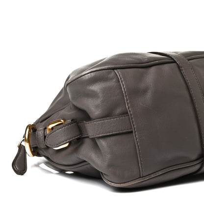 Prada Soft Calf Shopping Satchel Bag Bambu 12 of 27