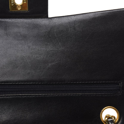 Chanel Lambskin Quilted Medium Double Flap Black 10 of 15